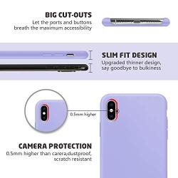 xperg iPhone X Case, iPhone Xs Silicone Case, Slim Liquid Silicone Gel Rubber Shockproof Case Soft Microfiber Cloth Lining Cushion Compatible with Apple iPhone X/XS 5.8" (Clove Purple)