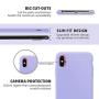 xperg iPhone X Case, iPhone Xs Silicone Case, Slim Liquid Silicone Gel Rubber Shockproof Case Soft Microfiber Cloth Lining Cushion Compatible with Apple iPhone X/XS 5.8" (Clove Purple)