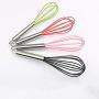 Manual Egg Beater Stainless Steel Kitchen Egg Beater 10 Inch Milk Bubbler Silicone Kitchenware (Color : Green)