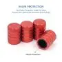 Tire Valve Stem Caps, Red, 4 pcs/Pack, Anodized Aluminum Tire Valve Cap Set, Corrosion Resistant, Universal Stem Covers for Trucks Motorcycles and Bikes