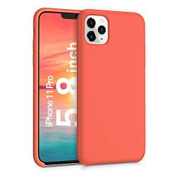 ORNARTO Liquid Silicone Case for iPhone 11 Pro, Slim Liquid Silicone Soft Gel Rubber Case Cover for Apple iPhone 11 Pro(2019) 5.8 inch-Living Coral