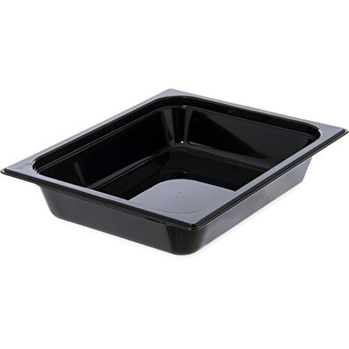 Carlisle 10220B03 StorPlus Half Size Food Pan, Polycarbonate, 2.5" Deep, Black