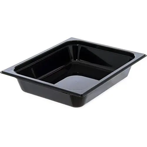Carlisle 10220B03 StorPlus Half Size Food Pan, Polycarbonate, 2.5" Deep, Black
