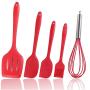 Professional 5pcs Set Silicone Cooking Sets Egg Beater Spoon Spatula Oil Brush Kitchenware, Kitchen Oil Brush - Pink Kitchen Utensils, Aluminum Spatula, Kitchen Ware, Silicon Utensils