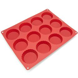 Freshware Silicone Mold for Pie, Tart, Custard, Cookie and Quiche, 12-Cavity
