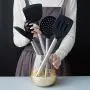 Ga. HOMEFAVOR 6 Packs Stainless Steel & Silicone Cooking Utensil Set, Basic Kitchenware Set Cooking Utensils Tool Heat Resistant Professional Non-Stick Kitchen Tool Cookware Set BPA free In Black