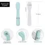 Pure Love Silicone G-Spot Vibrator Teal, Rechargeable and Multi Speed with Swarovski Crystal Button, Pretty Quilted Vibrator