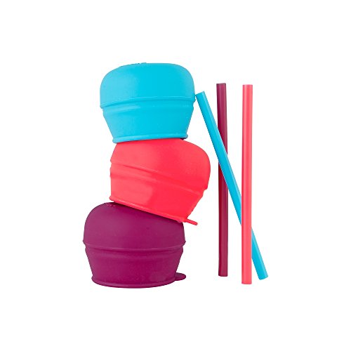 Boon Snug Straw 3Pk Pink/Purple/Blue