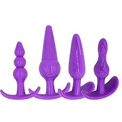 UIUIUS 4PCS Various Size Silicone Sexy Stimulation Toys for Adult,Purple