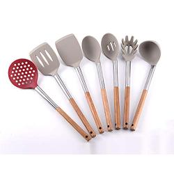 JunbosiKitchenware Silicone Kitchenware Set Non-Stick Cookware Silicone Kitchenware Set Green Cooking Shovel Spoon Tool
