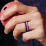 ThunderFit Womens Triangle Diamond Stackable Rings 4 Pack Thin Silicone Wedding Rings - 2.5mm Wide - 2mm Thick