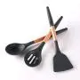 Silicone Kitchenware for Cooking And Baking, Kitchen Tools, Wooden Handle, Set of 9 Silicone, Including Brushes, Spatula, Shovel, Spoon, 9-piece set
