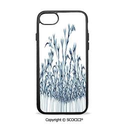 SCOCICI Non-Slip Drop Protection Smart Cell Phone Case Various Sized Flowers in Nature Bottom to Top X ray Image Creative Decorative Art Compatible with iPhone 7