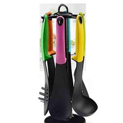 Hjyi Silicone Kitchen color box Packaging Silicone kitchenware set non-stick pot cooking Shovel spoon 7 set