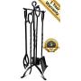 ComfyHome Fireplace Tools, 9.4 x 9.4 x 31.9 inches, Dark