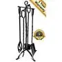 ComfyHome Fireplace Tools, 9.4 x 9.4 x 31.9 inches, Dark