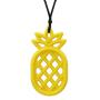 Chew Necklace for Boys and Girls - Silicone Pineapple Chewable Pendant for Teething, Autism, Biting, ADHD, SPD, Sensory Oral Motor Aids for Kids, Chewy Toy Jewelry for Adults (Yellow)
