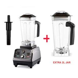 Heavy Duty Automatic Timer Blender Commercial Grade Mixer Juicer 3Hp 2200W Fruit Food Processor Ice Smoothies 2L Jar,With Extra Jar,Us Plug