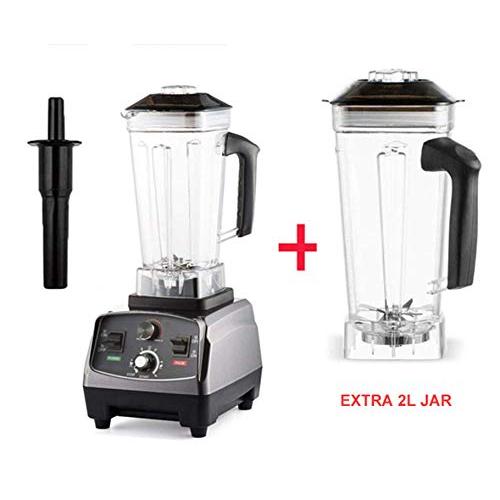Heavy Duty Automatic Timer Blender Commercial Grade Mixer Juicer 3Hp 2200W Fruit Food Processor Ice Smoothies 2L Jar,With Extra Jar,Us Plug