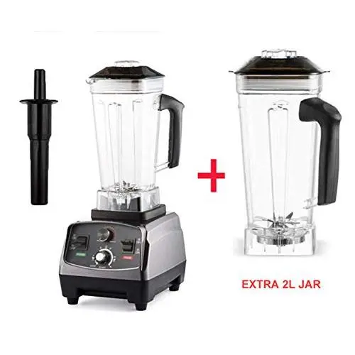 Heavy Duty Automatic Timer Blender Commercial Grade Mixer Juicer 3Hp 2200W Fruit Food Processor Ice Smoothies 2L Jar,With Extra Jar,Us Plug