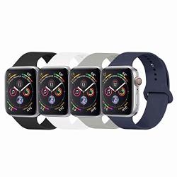 YANCH Compatible with for Apple Watch Band 38mm 42mm 40mm 44mm, Soft Silicone Sport Band Replacement Wrist Strap Compatible with for iWatch Series 4/3/2/1, Nike+,Sport,Edition