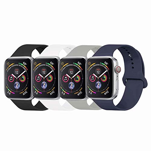 YANCH Compatible with for Apple Watch Band 38mm 42mm 40mm 44mm, Soft Silicone Sport Band Replacement Wrist Strap Compatible with for iWatch Series 4/3/2/1, Nike+,Sport,Edition