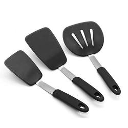 Silicone kitchenware Silicone Kitchen Utensils 3-Piece Cooking Utensils Set For Nonstick Cookware Includes Slotted Turner And More Nonstick Heat Resistant Tools ( Color : B , Size : 3 Piece Set )