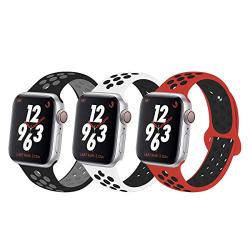 YC YANCH Compatible for Apple Watch Band 38mm 40mm 42mm 44mm,Soft Silicone Sport Band Replacement Wrist Strap Compatible for iWatch Apple Watch Series 4/3/2/1,Nike+,Sport,Edition, S/M M/L Size