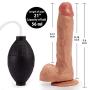 9.5" G-spot Ejaculating Dildo, Realistic Squiring Male Erection Penis with Strong Suction Cup, Fondlove Large Black Thick Cock Anal Strap on Dildo Easy Insertable Sex Toy for Lesbian and Couple