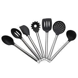 SKYyao Kitchen utensil set Stainless steel Silicone Seven piece silicone kitchenware kitchen kitchenware Miscellaneous set silicone