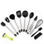 Silicone Cooking Set Of 10 Stainless Steel Handle Kitchenware Set Non-Stick Cookware Cooking Spoon Shovel