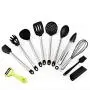 Silicone Cooking Set Of 10 Stainless Steel Handle Kitchenware Set Non-Stick Cookware Cooking Spoon Shovel