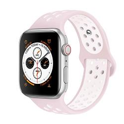 AdMaster Bands Compatible with Apple Watch 38mm 40mm 42mm 44mm,Soft Silicone Replacement Wristband Compatible with iWatch Series 1/2/3/4