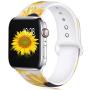 KOLEK Floral Bands Compatible with Apple Watch 42mm 44mm, Silicone Fadeless Pattern Printed Replacement Bands for iWatch Series 4 3 2 1, Sunflower, M L