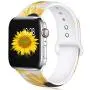 KOLEK Floral Bands Compatible with Apple Watch 42mm 44mm, Silicone Fadeless Pattern Printed Replacement Bands for iWatch Series 4 3 2 1, Sunflower, M L