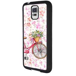 Samsung Galaxy S5 Case,Flexible Soft TPU Cover Shell,Slim Silicone Black Rubber Non-Slip Durable Design Protective Phone Case for Samsung Galaxy S5 -Bicycle