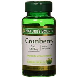 Natures Bounty Cranberry Fruit 4200 mg, Plus Vitamin C, 120 Softgels (Pack of 2)