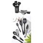 J&Amp;P Solid Wood Handle Silicone Kitchenware Non-Stick Pot Kitchen Tool Baking Set 12 Pieces Containing Kitchen Utensils Storage Bucket 100% No Bpa Non-Toxic Cookware