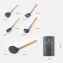 OBR KING 6pcs Silicone Kitchenware Set Non-Stick Spatula Turner Spoon with Storage Holder