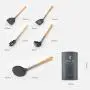 OBR KING 6pcs Silicone Kitchenware Set Non-Stick Spatula Turner Spoon with Storage Holder