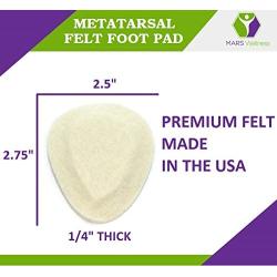 Metatarsal Felt Foot Pad Skived Cut (1/4'' Thick) - 6 Pairs (12 Pieces)