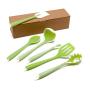 MATCHANT Silicone Kitchenware Set for 6 Pieces Non-Stick Cooking Shovel Spoon Translucent Silicone Kitchenware (Size : 6-Piece)