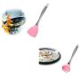 Kitchen Spatula Set Stainless Steel Silicone Kitchenware(5 Packs),Pink