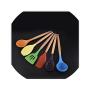 Ill NEVER BE HER Wooden Handle Color Silica Gel Kitchenware 6 Pieces Set Non-Stick Pan Silicone Kitchenware Set Cooking Shovel Spoon Tool