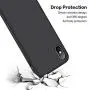 iPhone X Silicone Case, XSHNUO Liquid Silicone Gel Rubber Ultra Thin Case with Soft Microfiber Cloth Lining Cushion for iPhone X (2017) 5.8 inch (Black)