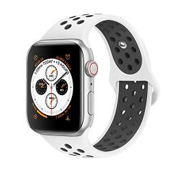 AdMaster Bands Compatible with Apple Watch 38mm 40mm 42mm 44mm,Soft Silicone Replacement Wristband Compatible with iWatch Series 1/2/3/4