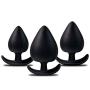 3Pcs/Set Anal Plug Silicone Butt Plug Anal Sex Toy,3 Different Size to Fit,Body Safe Anal Sex Toys,Black