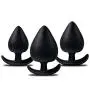 3Pcs/Set Anal Plug Silicone Butt Plug Anal Sex Toy,3 Different Size to Fit,Body Safe Anal Sex Toys,Black