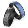 Ikonfitness Silicone Wedding Ring, Two Piece Rubber Wedding Ring with Unique 3D Sculptured Flower Pattern, 6.5 mm Wide 2 Pack in Metal Box