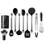 Silicone Kitchenware Set of 9, Heat Resistant Non-Scratch BPA Free Cookware Kit with Stand Holder Scraper Spoon